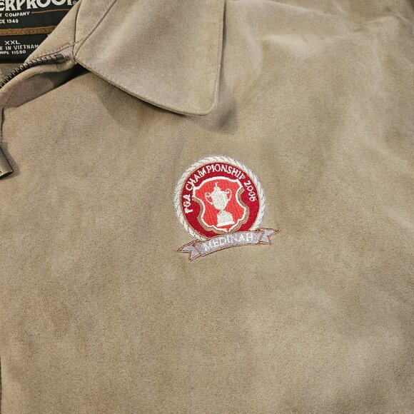 PGA Champions Tour Full Zip WEATHERPROOF Golf Jacket Mens Size XXL 2XL Tan - Picture 2 of 16